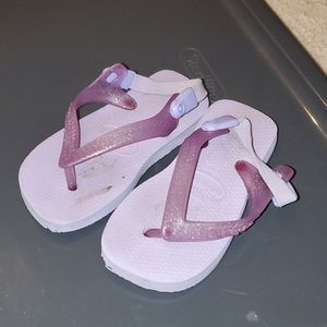 Havaianas toddler girl size 7 sparkle strap